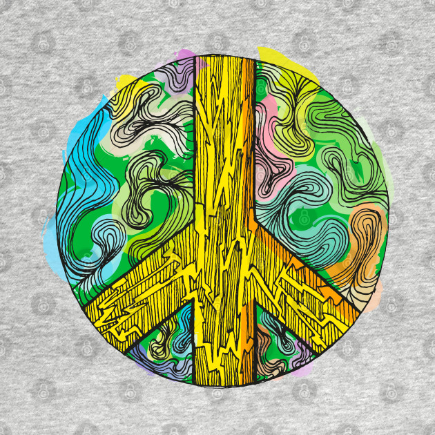 Peace symbol aquarel abstract art by Ravendax
